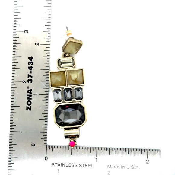 Multi-Stone with Pink End Stone Earrings - Picture 7 of 8